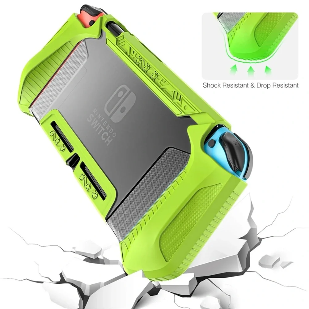Nintendo Switch Grip Case + Tempered Screen Protector & Soft Silicon Thumb Cover